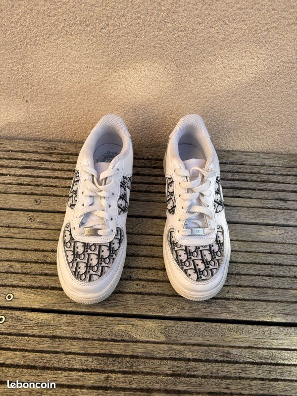 Air Force One Dior Noir Baskets Nike AF1 Dior Black Chaussures