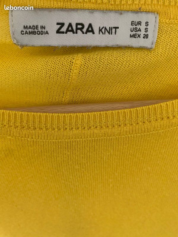 Sweat Zara Homme – Jaune – Taille L – Coton