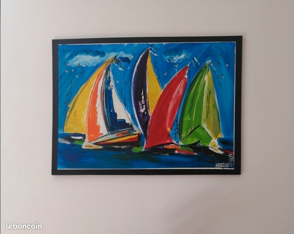 Tableau peinture sur toile 90 x 65 cm_ Dispo jusqu'au 20 août maxi (image 2)