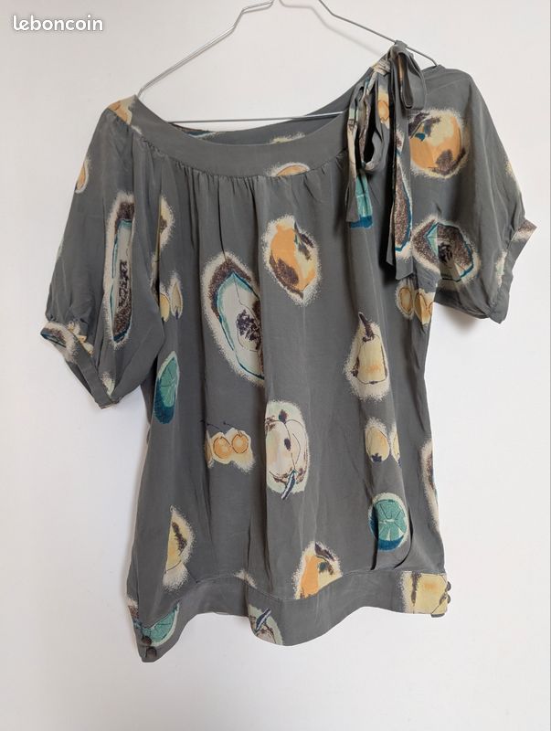 Blouse manches courtes en soie m, t 36 Vêtements