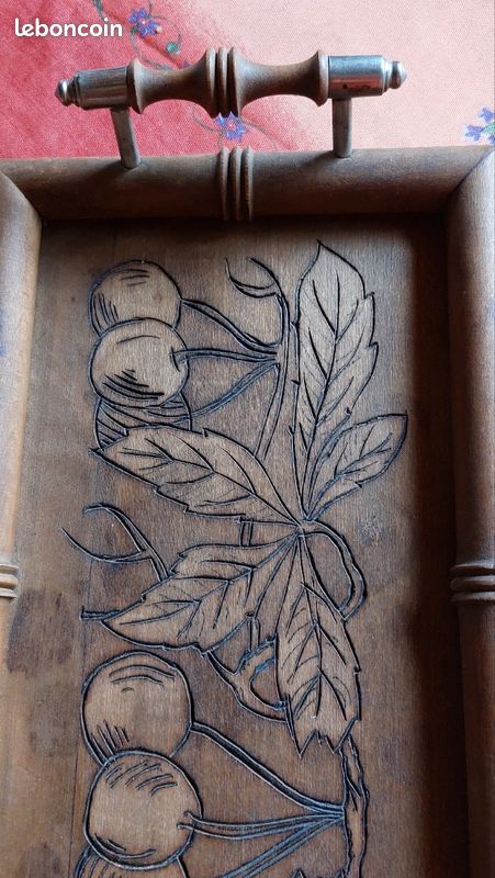 Ancien plateau bois art déco (image 7)