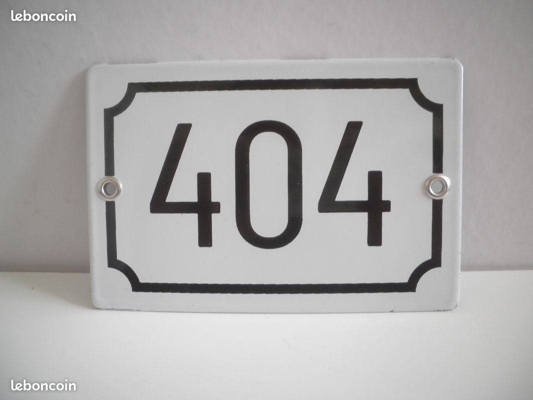 Plaque émaillée. Numéro de rue 404 (image 1)
