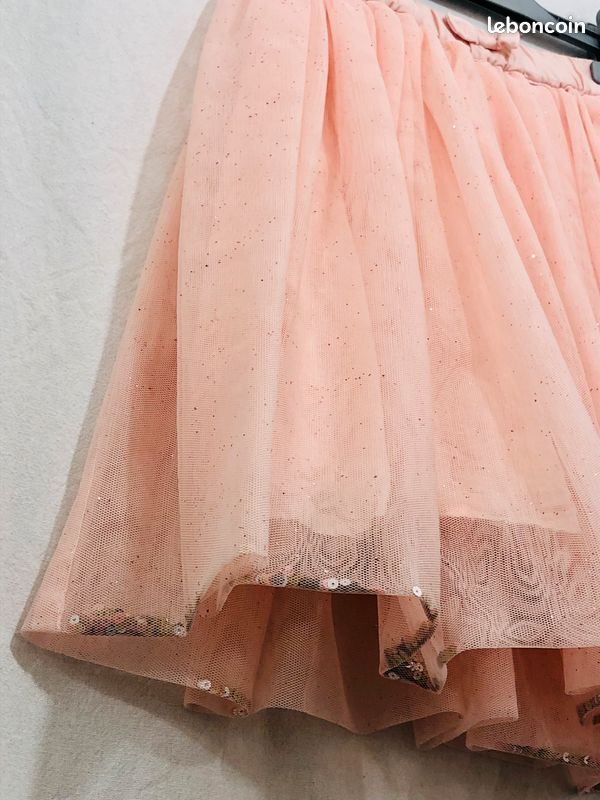 Jupe de fête en tulle tutu rose clair pâle poudré doublée robe