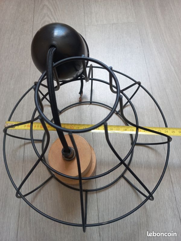 1 Suspension métal noir et bois contemporain s (image 2)