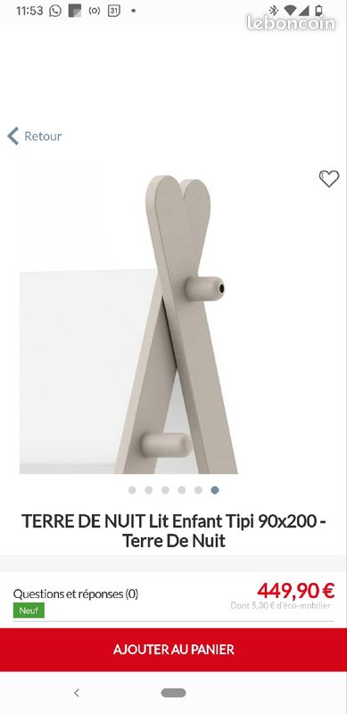 Lit enfant cabane type tipi (image 2)