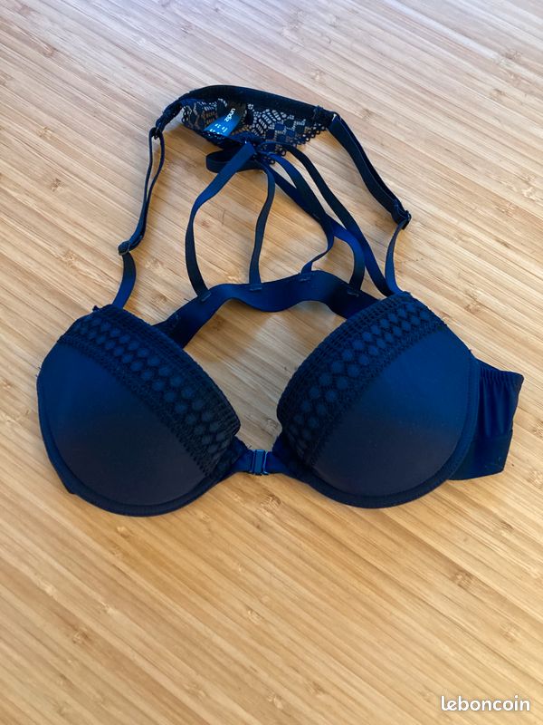 Soutien-gorge bleu marine avec attache devant 85B Undiz (image 1)