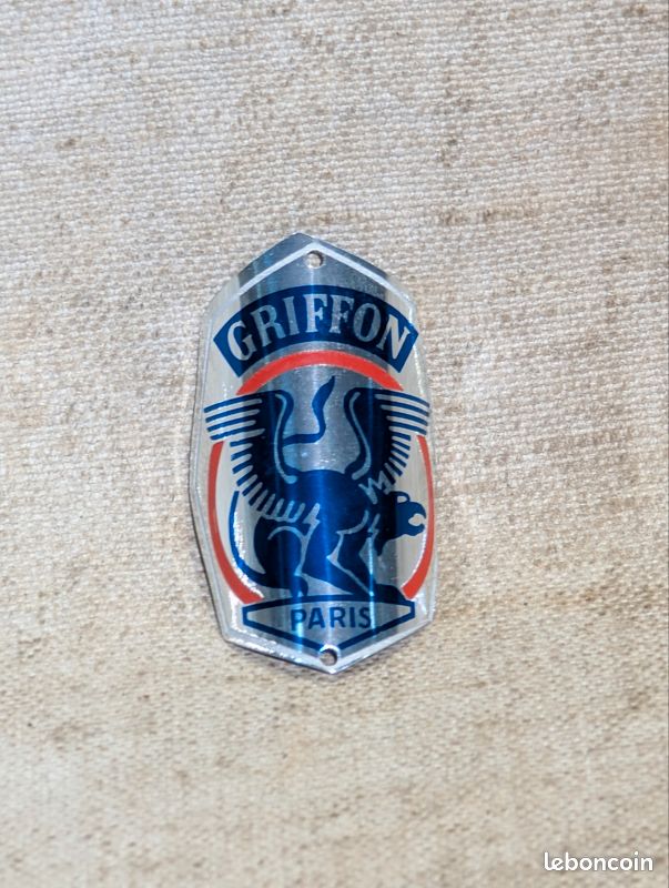 Plaque de Velo Cycles GRIFFON à Paris - Old Bike Head Badge - No Emaillee