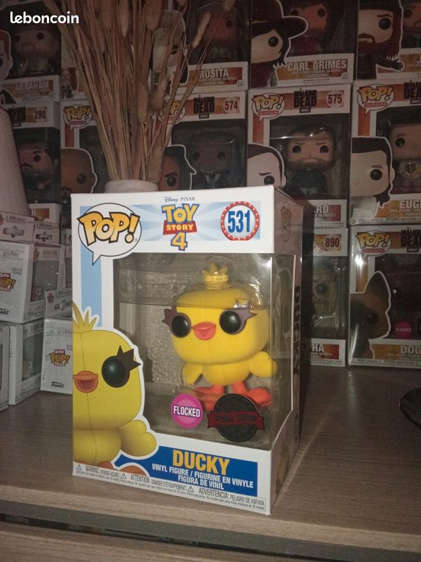 Funko Pop Disney Pixar Toy Story Ducky 531 Flocked Jeux Jouets