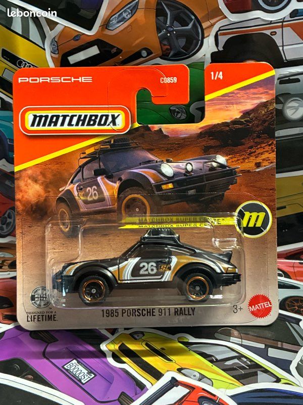 Miniature Matchbox 1/64 Porsche 911 Rally 1985 - Modèle Réduit Neuf - Réf CT008
