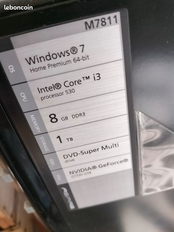 2 TOURS ACER ASPIRE WINDOWS 7 et XP en Panne + Boîte à Musique LABTEC + ÉCRAN/ CLAVIER ( Au Choix possible) (image 8)