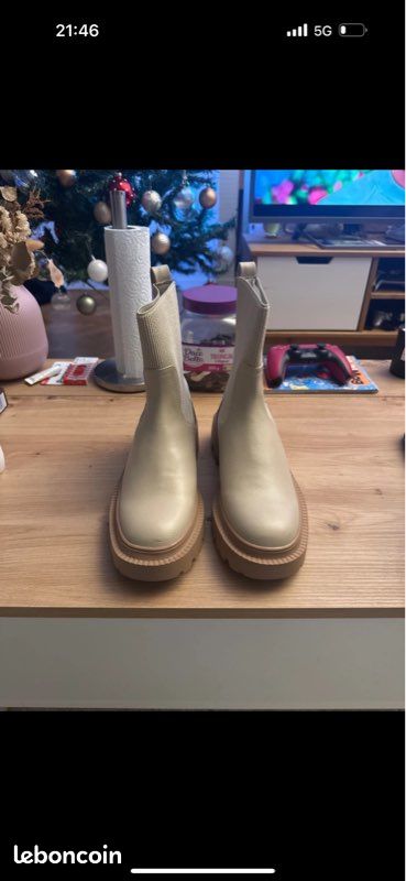 Ankle Boots Botte Mango Beige Heel Suede Ankle Boot Women MANGO