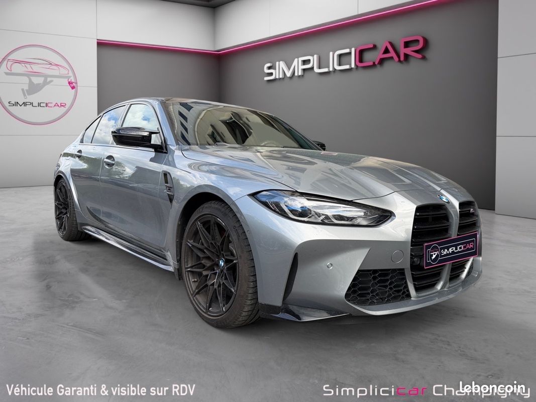 BMW M3 COMPETITION G80 510 ch BVA8 - TVA Apparente - Echappement Sport - Sièges confort - CarPlay (image 1)