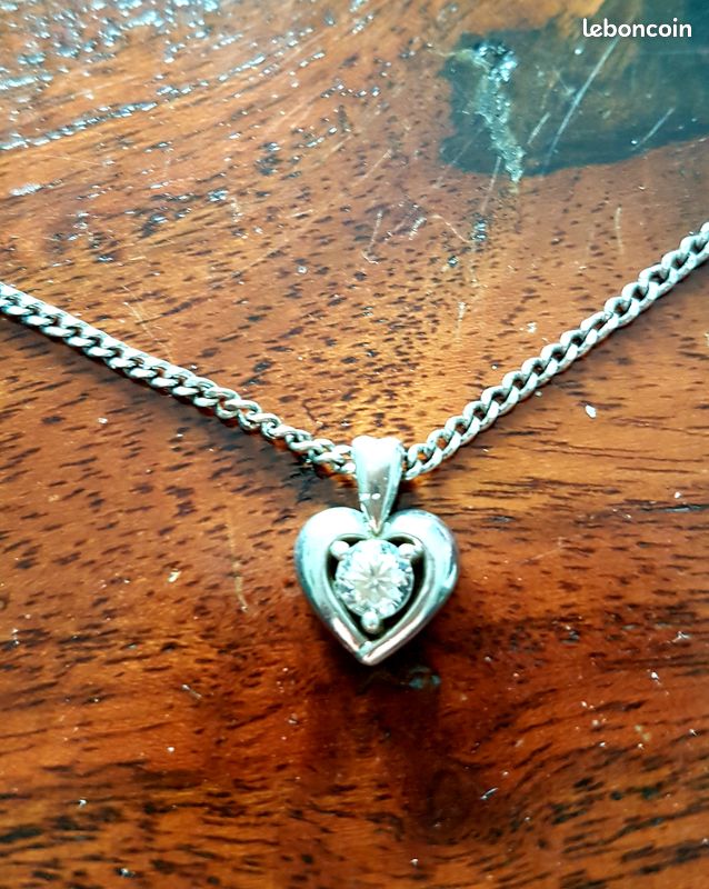 Pendentif cœur en argent (image 1)