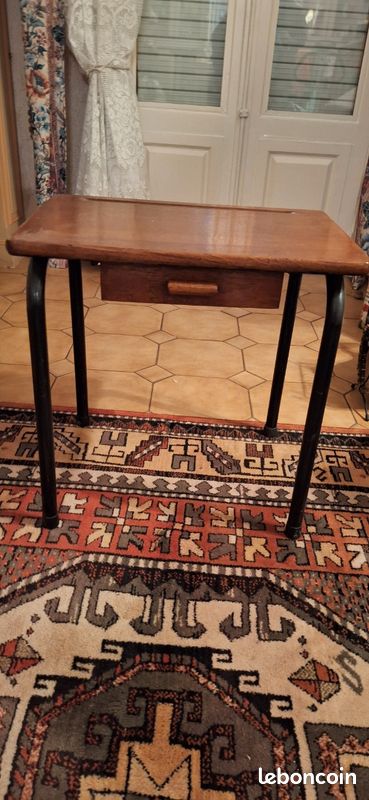 Ancien petit bureau écolier avec tiroir (image 2)