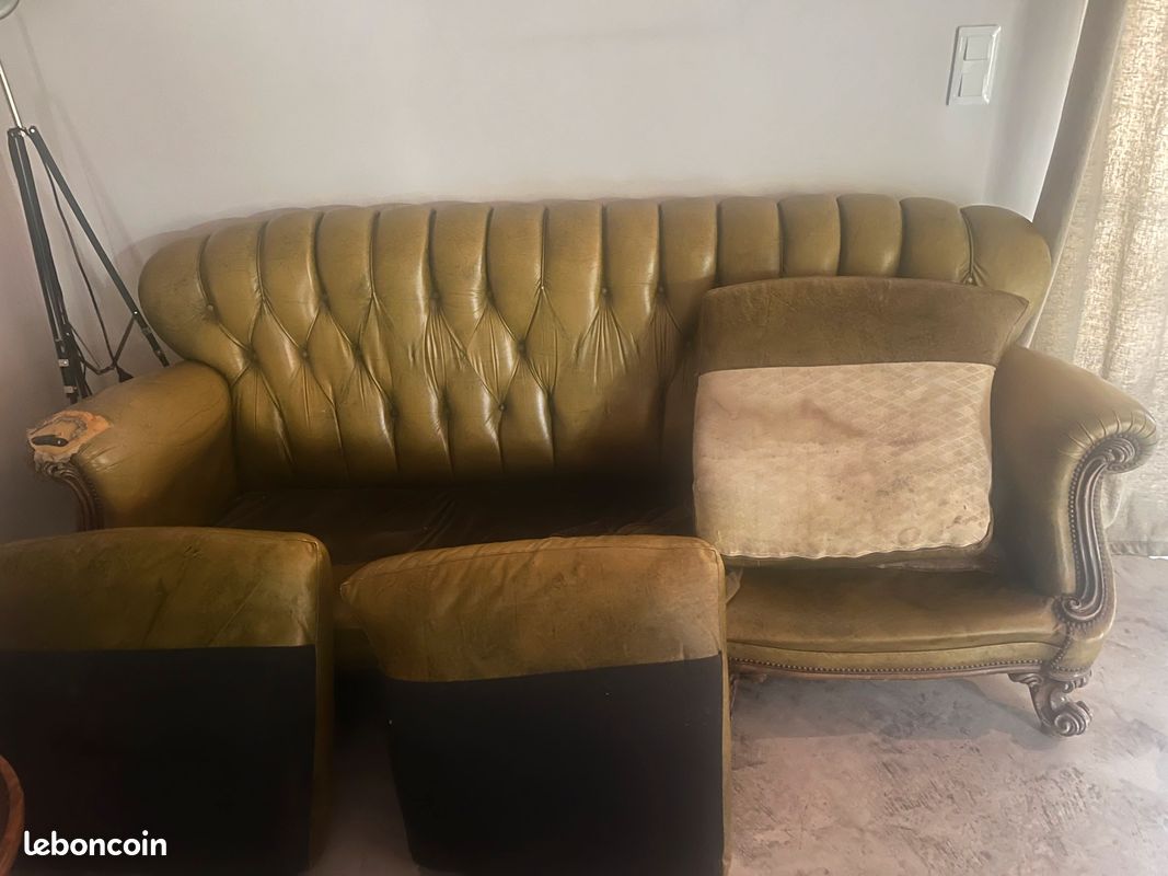 Canape Chesterfield 3 places (image 7)