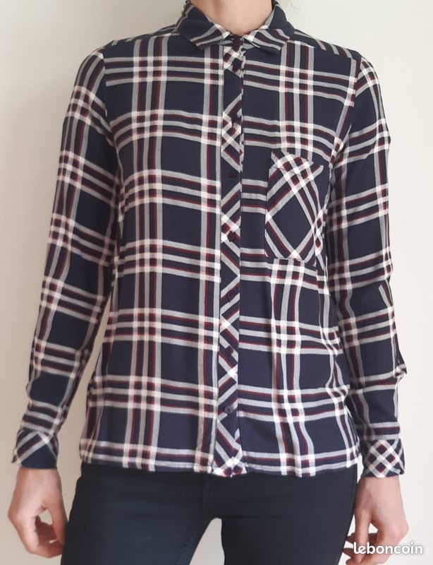 Chemise carreaux manches longues - Vêtements