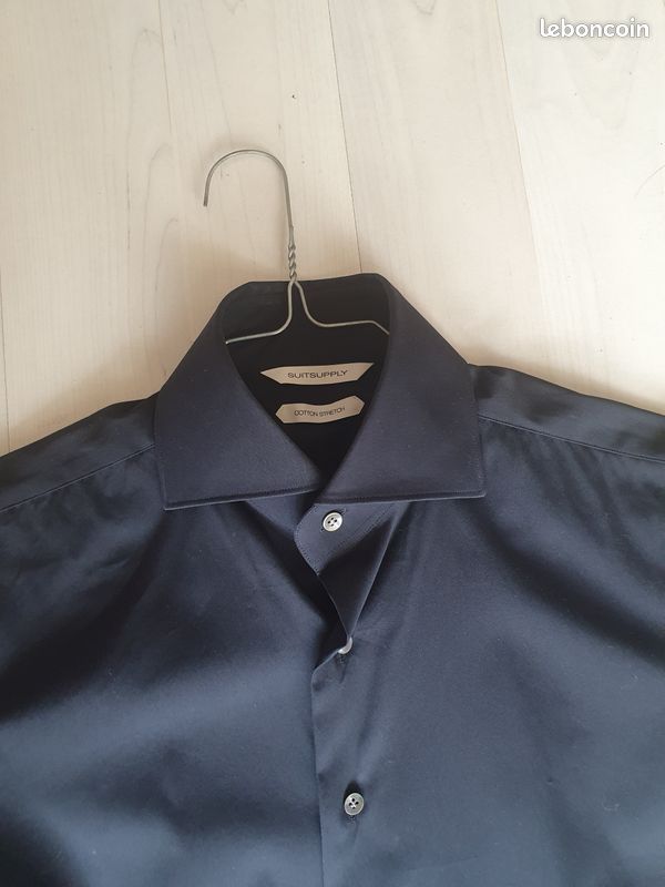Chemise Habillée Homme Suitsupply Slim Fit - Taille 41L/16L - Bleu - Col Italien - Neuf Sans étiquettes