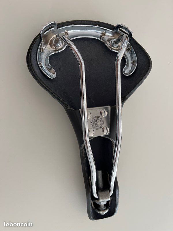 Selle De Vélo Vintage Italcicli En Cuir Brun - Suspension - Occasion (État Allemand Décrit)