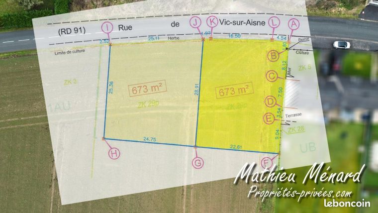 Terrain 673 m² Soissons