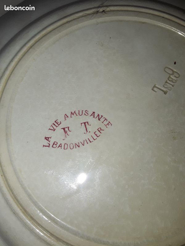 Assiette amusante rose de badonviller(hj) (image 2)