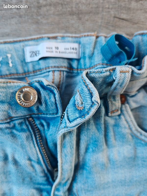 Jeans Skinny Zara Fille Beige 9/10 Ans - 100% Coton, Fermeture éclair - Neuf Impeccable