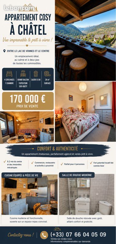 Appartement 2 pièces 28 m² · à Châtel · 28 m² · 170 000 €