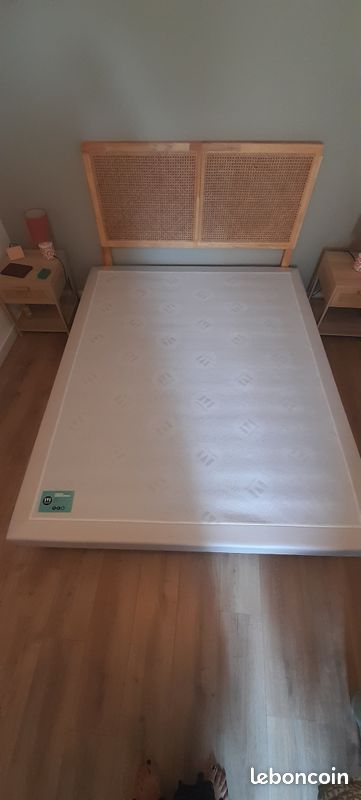 Sommier tapissier 160x200 mérinos bonjour médium épaisseur 16 cm vendu sans pieds (image 1)