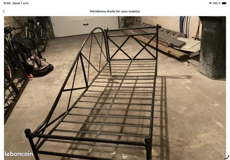Méridienne fer droite sans matelas (image 1)