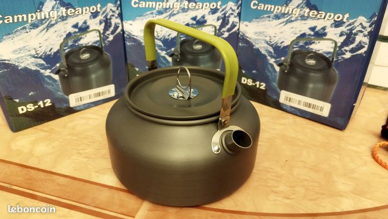 Bouilloire à thé, 0,9 l, en alliage d'aluminium, bouilloire portable, récipient, théière de camping, pichet à eau, service à thé, accessoires de cuisine pour intérieur et extérieur, pique-nique