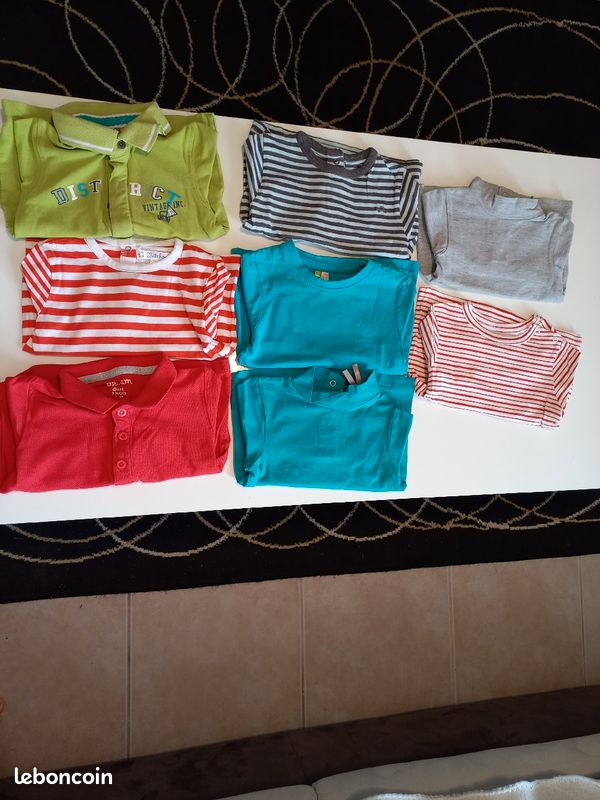 Lot 8 tee-shirts polos (image 1)