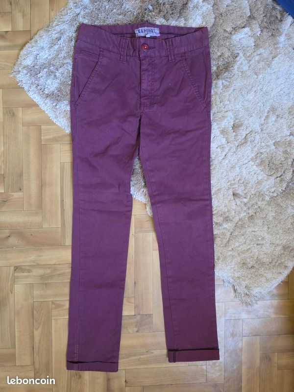 Pantalon Chino Kaporal Junior Bordeaux — Taille 10 ans (image 1)