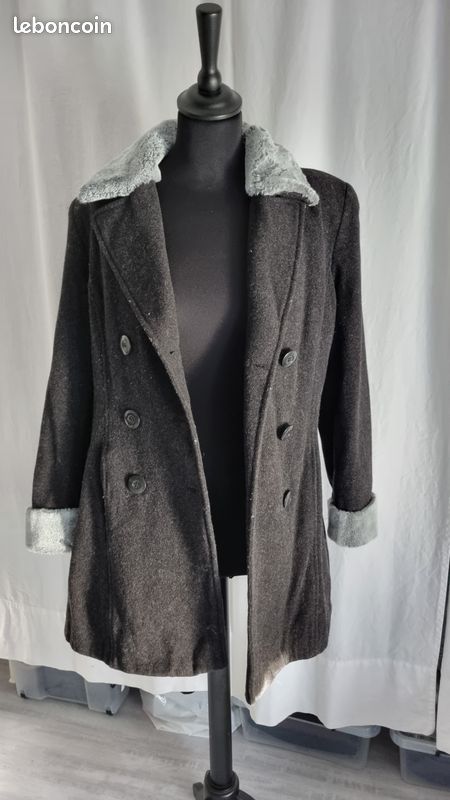 Manteau Femme Pimkie Taille 40 - Couleur Noire, Occasion Très Bon état