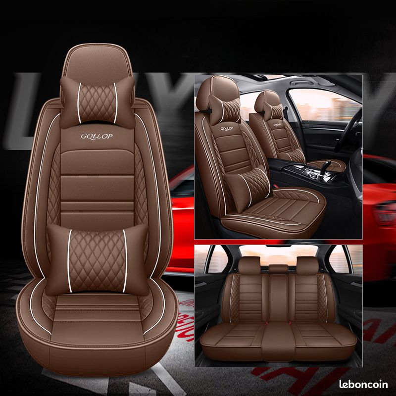 5 Places-Faux Cuir Housse De Siège De Voiture Durable Avec Housses D