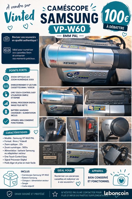 Camèscope samsung VP-W60 (image 1)