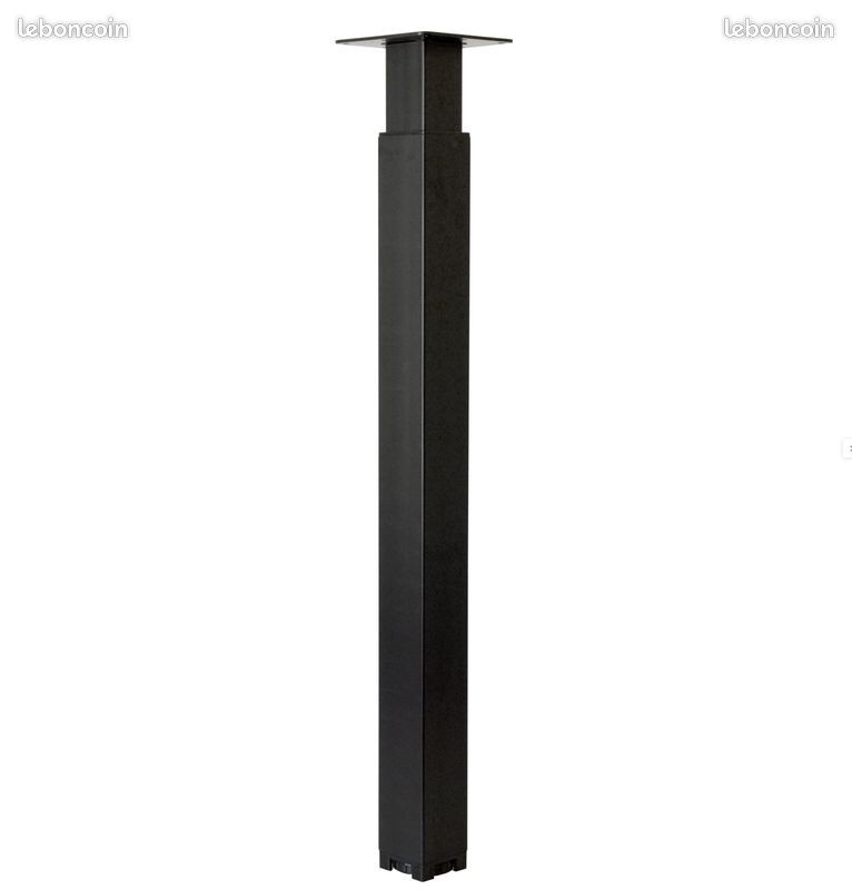 Lot de 3 Pieds carré de table / Bureau -Noir - Hauteur réglable neuf (image 2)