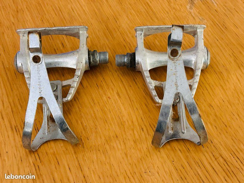 Pédales Vélo Vintage Maillard CXC 500 – 9/16 – Alu Argent – Course – Années 80