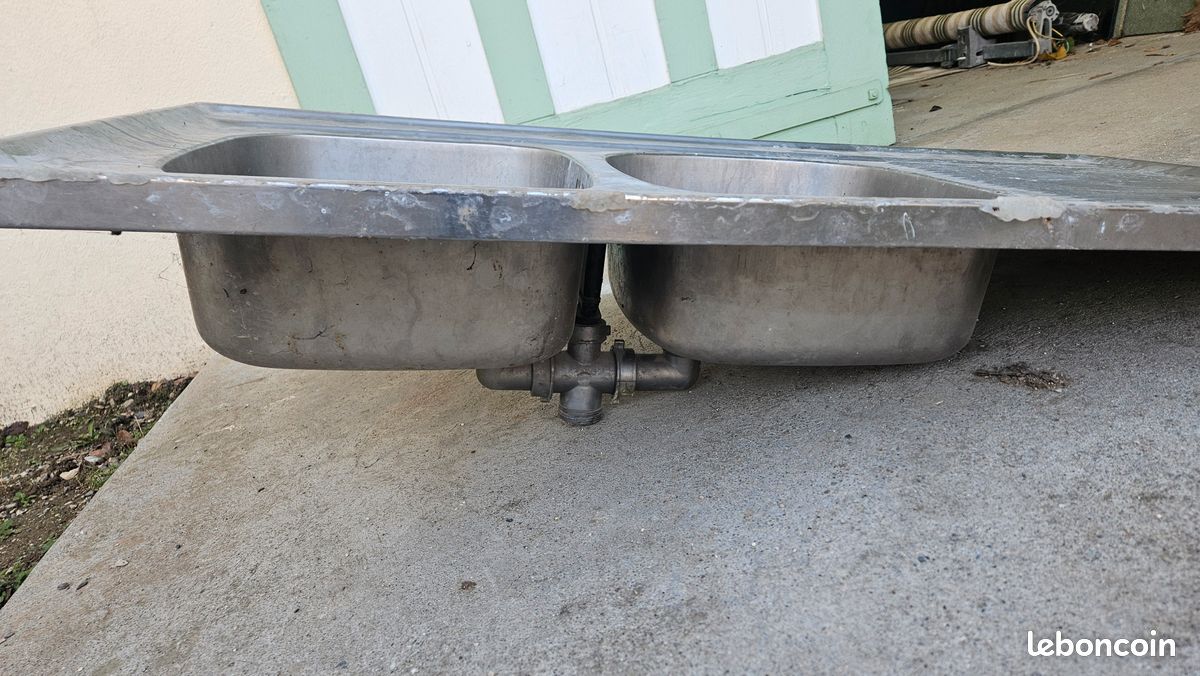 Evier encastrable inox 2 bacs (image 2)