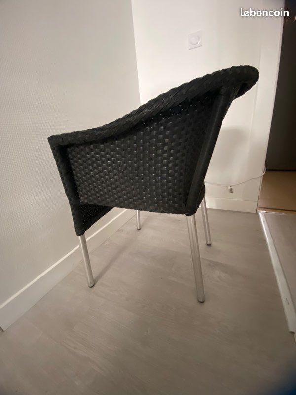 Chaise de Bar en rotin noir Macorest (image 5)