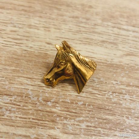 Broche Ancienne En Laiton - Forme Cheval - Bijou Vintage - Modèle #F5