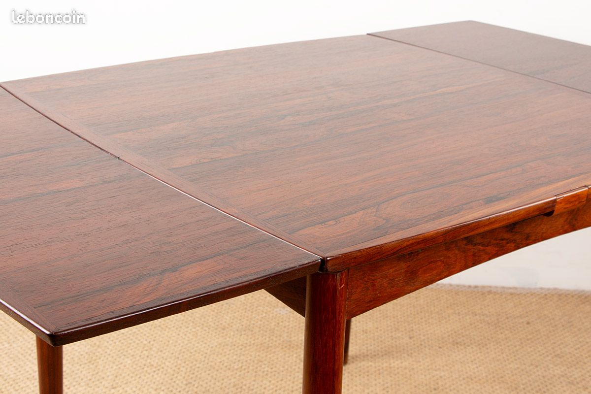 Table Danoise extensible et réversible pour jeux ou repas en palissandre et feutrine par Carlo Jensen pour Hundevad & Co 1960 (image 2)