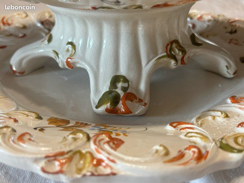 Titre : Coupe centre de table + plateau en céramique – Bassano Italie – style baroque (image 5)