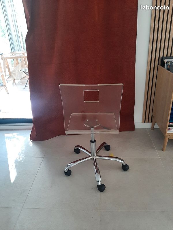 Chaise bureau transparente roulette (image 2)