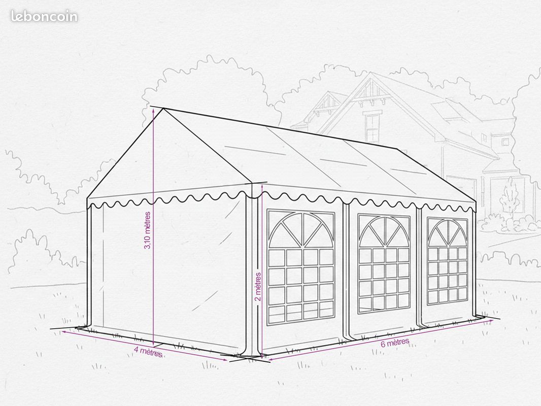 Barnum Chapiteau Tente de Réception - Dimension Au Choix - Produit Neuf (image 5)