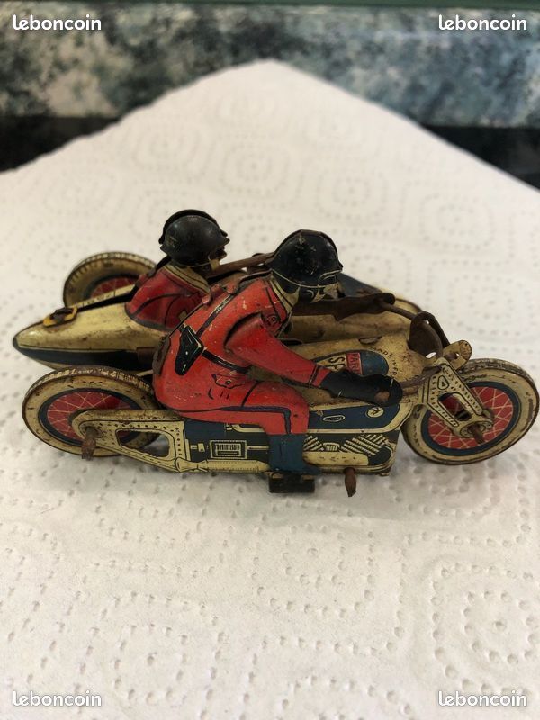 Modelo De Metal Motocicleta Militar Con Sidecar 35cm Sin Juguete De Metal