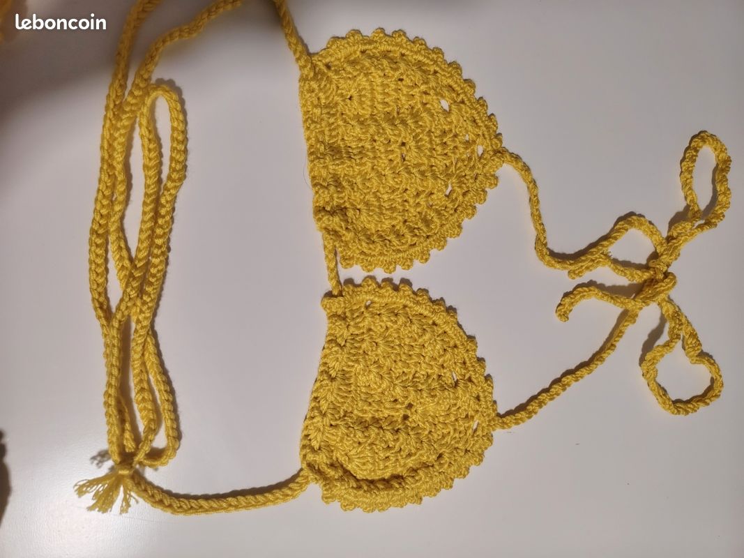 Bikini crochet jaune (image 5)
