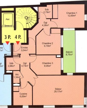 Appartement a louer colombes - 4 pièce(s) - 83 m2 - Surfyn