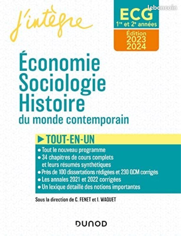 J'intègre Économie Sociologie Histoire ECG 1 et 2e (image 1)