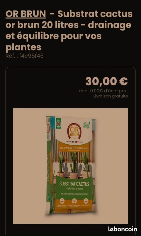 Terreau cactus et plantes grasses Or Brun 20 litres (image 2)