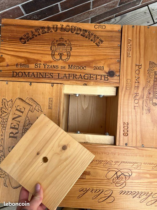 Table basse et table d’appoint en caisse de vin (image 5)