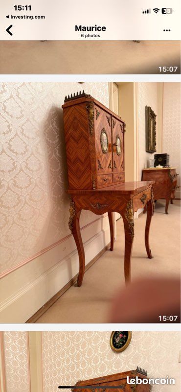 Meuble , cabinet ancien en marqueterie (image 2)